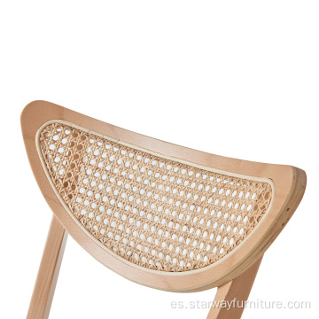 Silla de madera de restaurante silla de ratán comedor